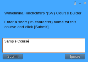 CBH Menu Set Course Name